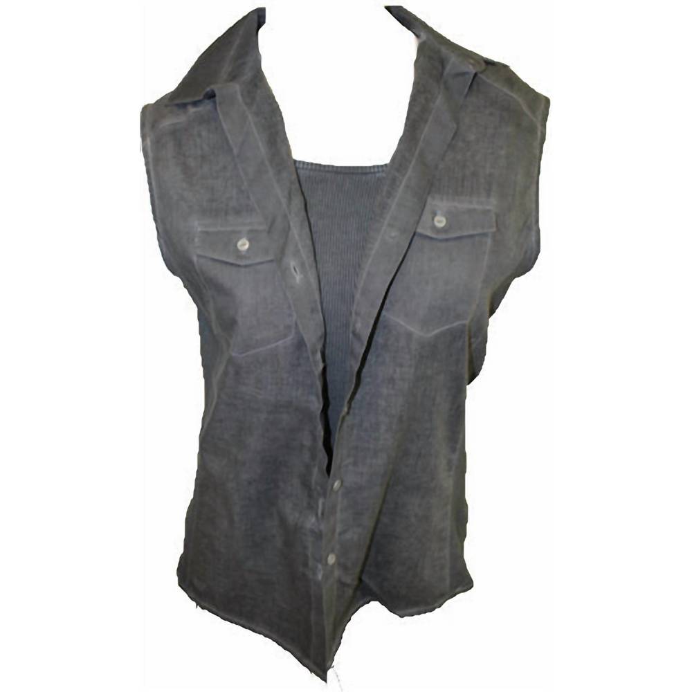NEW ANGEL sleeveless oil-washed shirt in gray